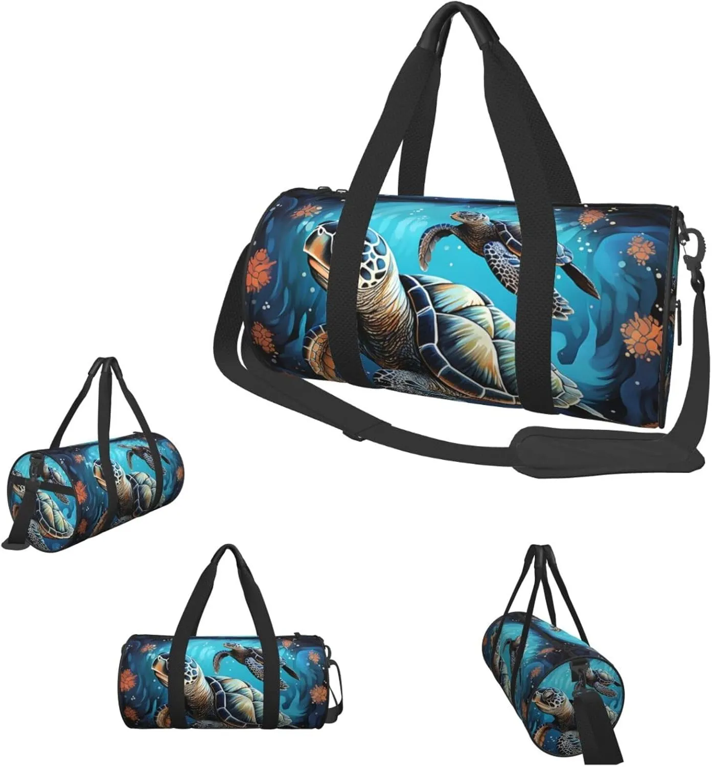 Travel Duffle Bag Weekender Bags For Men Women With Shoe Compartment Large Capacity Weekender Overnight Bag Sea Turtle Boho Style Carry On Tote Bags Sport Gym Bag For Travel Yoga