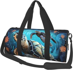Travel Duffle Bag Weekender Bags For Men Women With Shoe Compartment Large Capacity Weekender Overnight Bag Sea Turtle Boho Style Carry On Tote Bags Sport Gym Bag For Travel Yoga