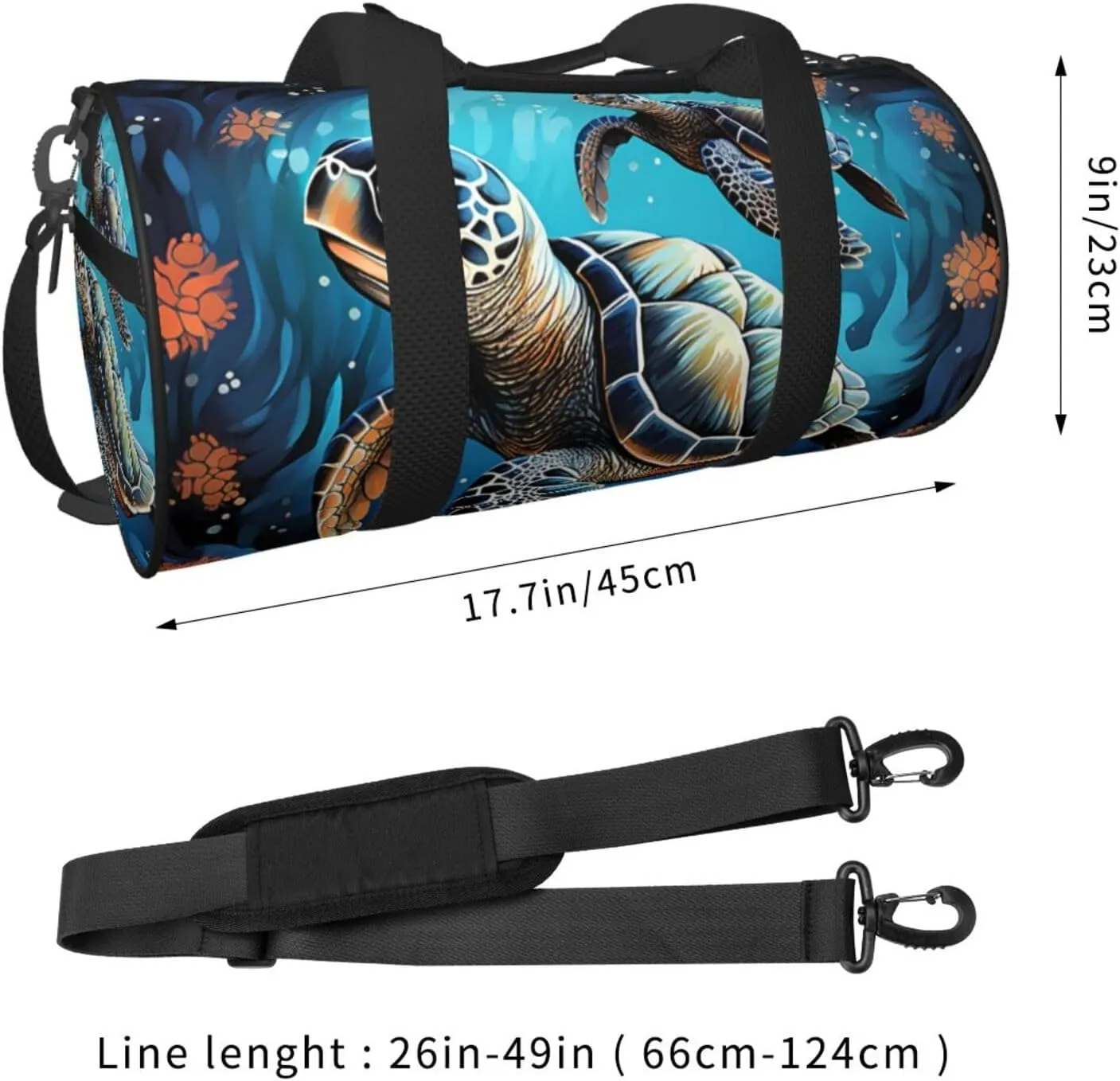 Travel Duffle Bag Weekender Bags For Men Women With Shoe Compartment Large Capacity Weekender Overnight Bag Sea Turtle Boho Style Carry On Tote Bags Sport Gym Bag For Travel Yoga