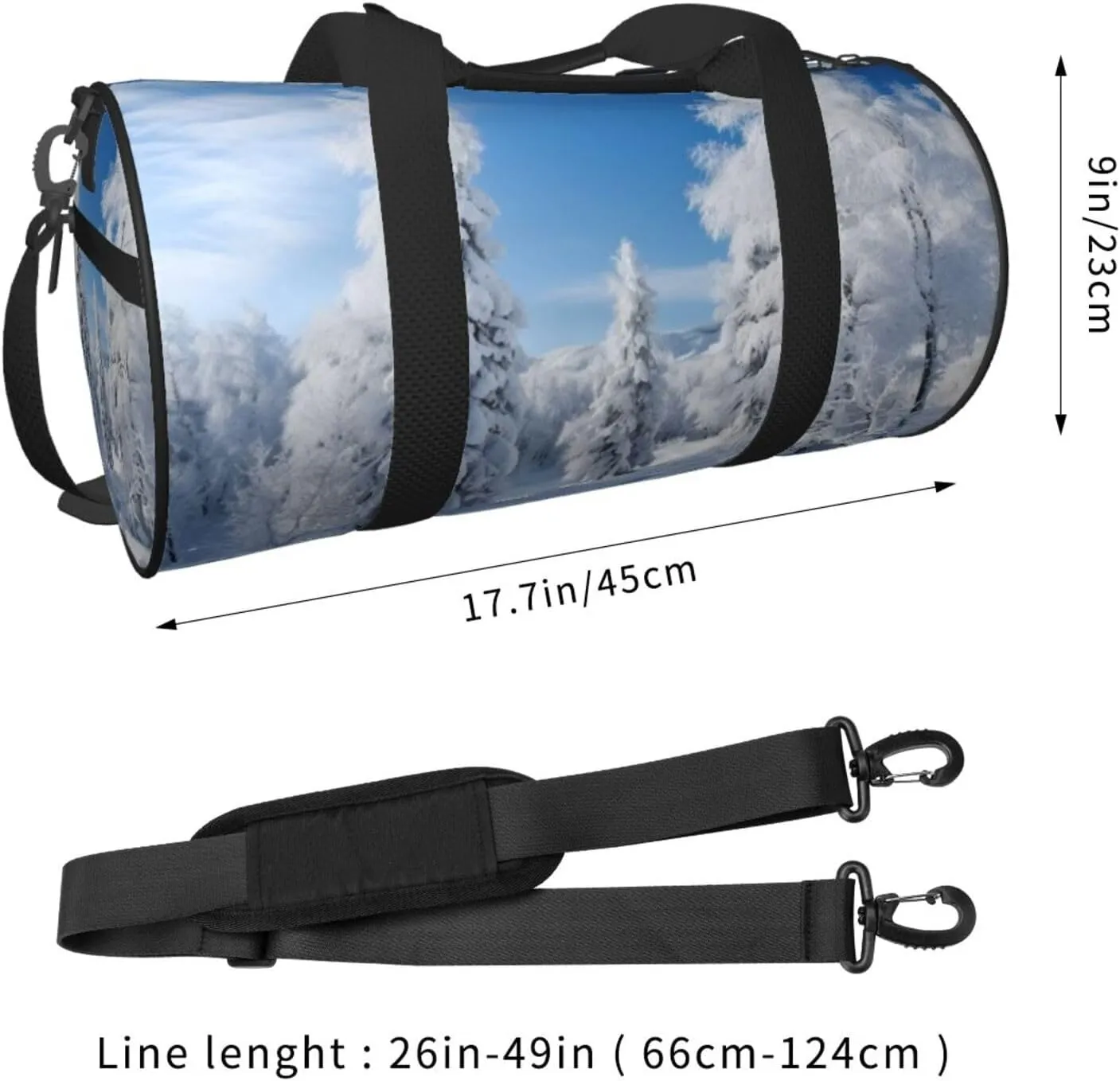 Travel Duffle Bag Weekender Bags For Men Women With Shoe Compartment Large Capacity Weekender Overnight Bag Snow-Covered Winter Trees Carry On Tote Bags Sport Gym Bag For Travel Yoga