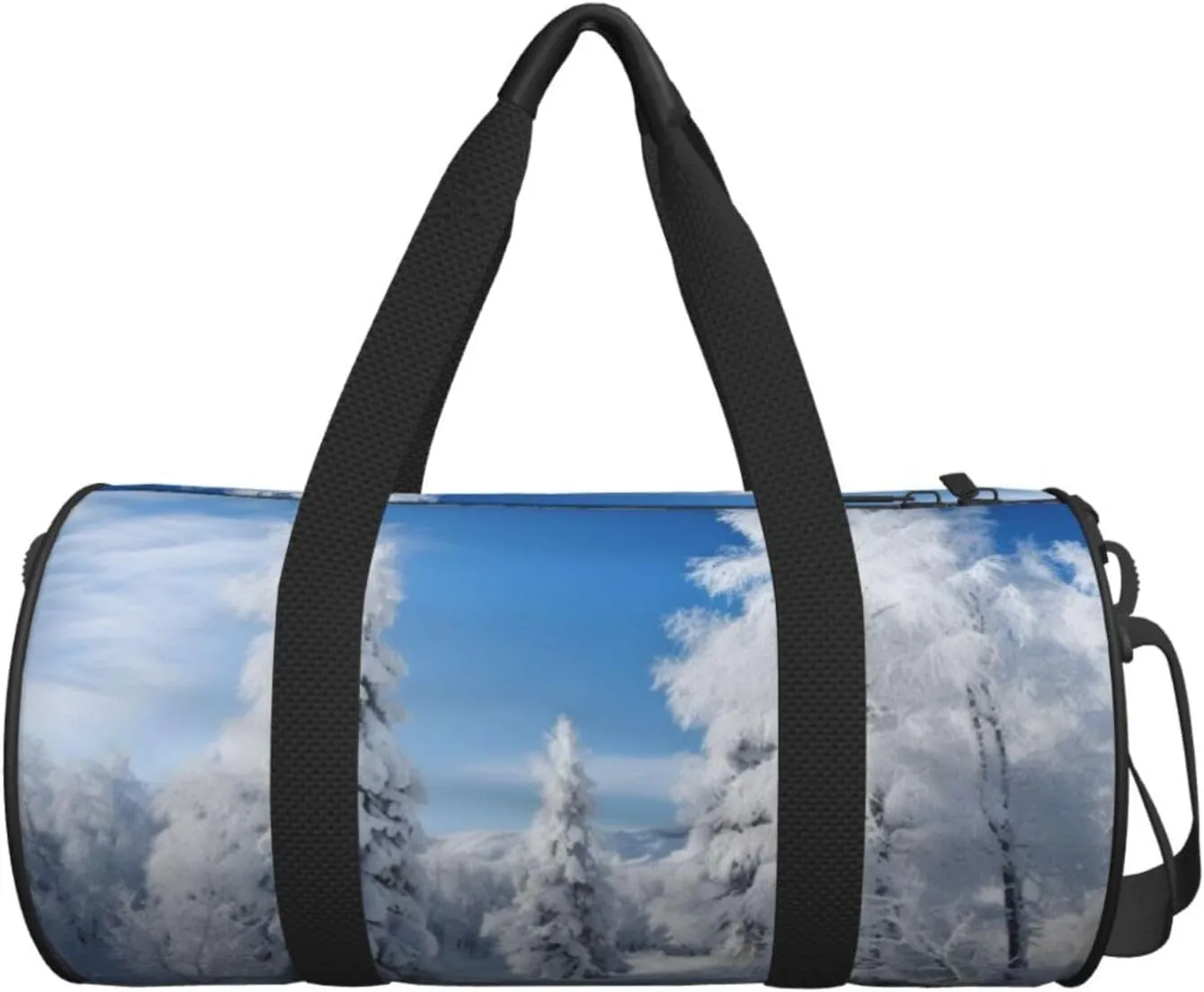Travel Duffle Bag Weekender Bags For Men Women With Shoe Compartment Large Capacity Weekender Overnight Bag Snow-Covered Winter Trees Carry On Tote Bags Sport Gym Bag For Travel Yoga