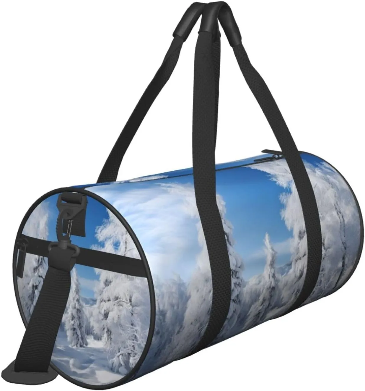 Travel Duffle Bag Weekender Bags For Men Women With Shoe Compartment Large Capacity Weekender Overnight Bag Snow-Covered Winter Trees Carry On Tote Bags Sport Gym Bag For Travel Yoga