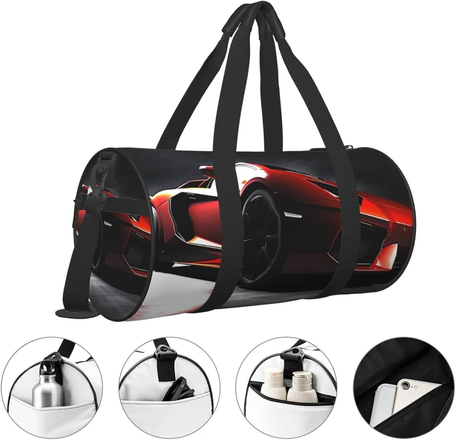 Travel Duffle Bag Weekender Bags for Men Women with Shoe Compartment Large Capacity Weekender Overnight Bag Speed Sport Car Carry On Tote Bags Sport Gym Bag for Travel Yoga