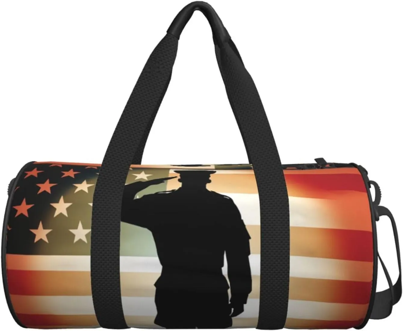 Travel Duffle Bag Weekender Bags for Men Women with Shoe Compartment Large Capacity Weekender Overnight Bag Thank You Soldier Saluting America Flag Carry On Tote Bags Sport Gym Bag for Travel Yoga