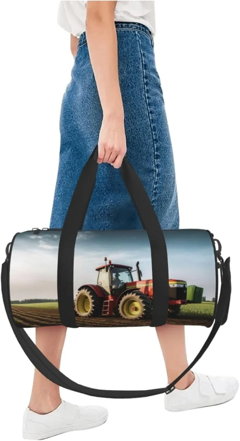 Travel Duffle Bag Weekender Bags For Men Women With Shoe Compartment Large Capacity Weekender Overnight Bag Tractor Farm Carry On Tote Bags Sport Gym Bag For Travel Yoga