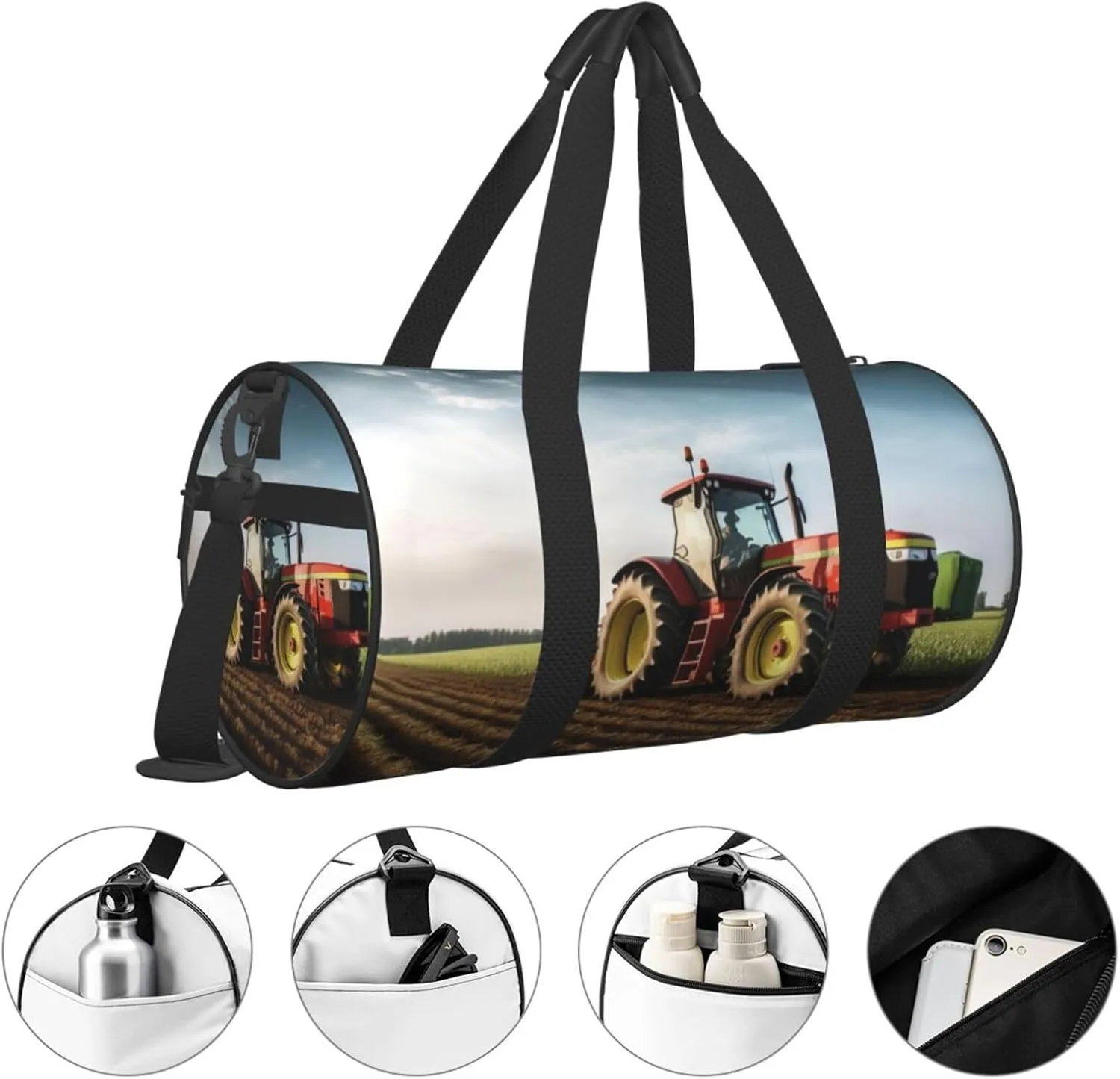 Travel Duffle Bag Weekender Bags For Men Women With Shoe Compartment Large Capacity Weekender Overnight Bag Tractor Farm Carry On Tote Bags Sport Gym Bag For Travel Yoga