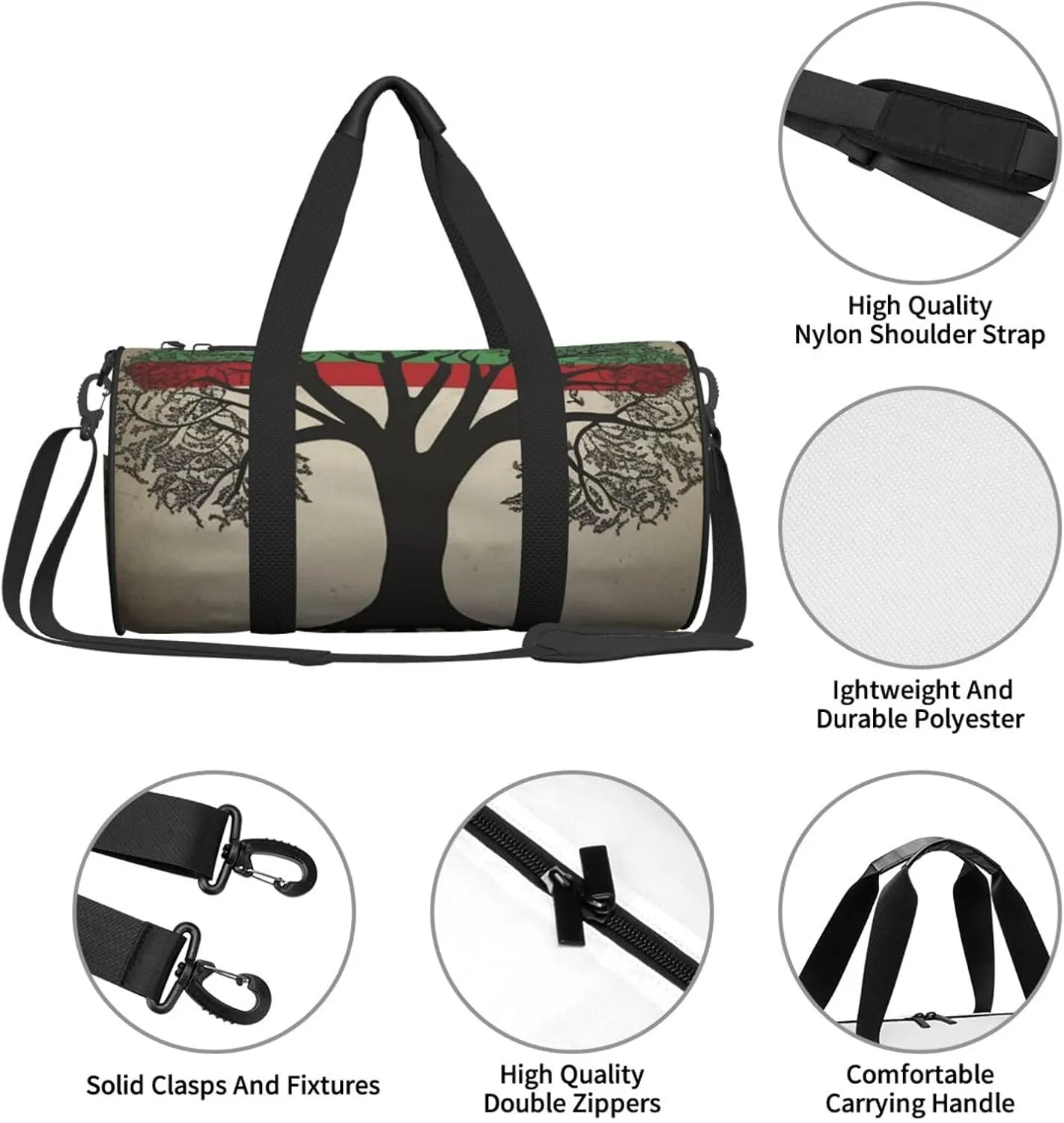Travel Duffle Bag Weekender Bags For Men Women With Shoe Compartment Large Capacity Weekender Overnight Bag Tree Palestinian Flag Carry On Tote Bags Sport Gym Bag For Travel Yoga