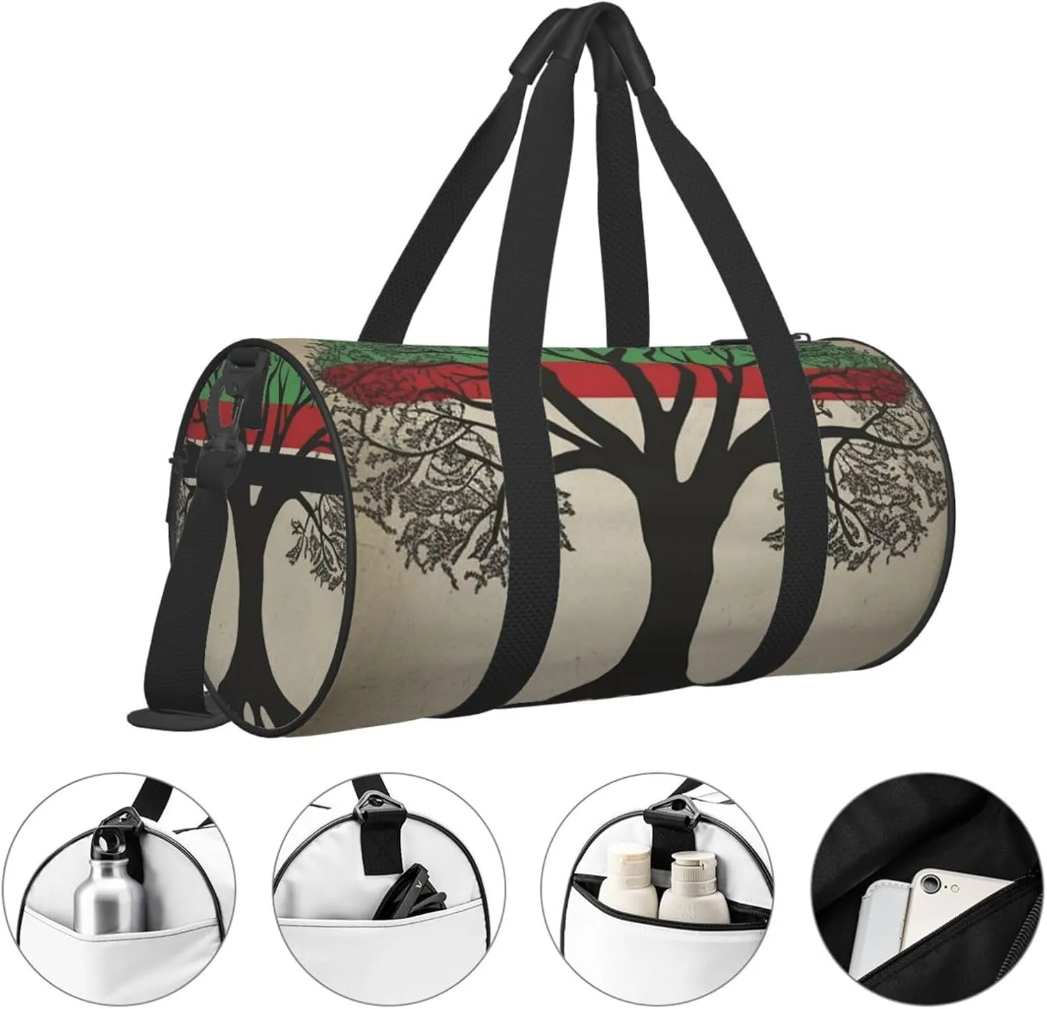 Travel Duffle Bag Weekender Bags For Men Women With Shoe Compartment Large Capacity Weekender Overnight Bag Tree Palestinian Flag Carry On Tote Bags Sport Gym Bag For Travel Yoga
