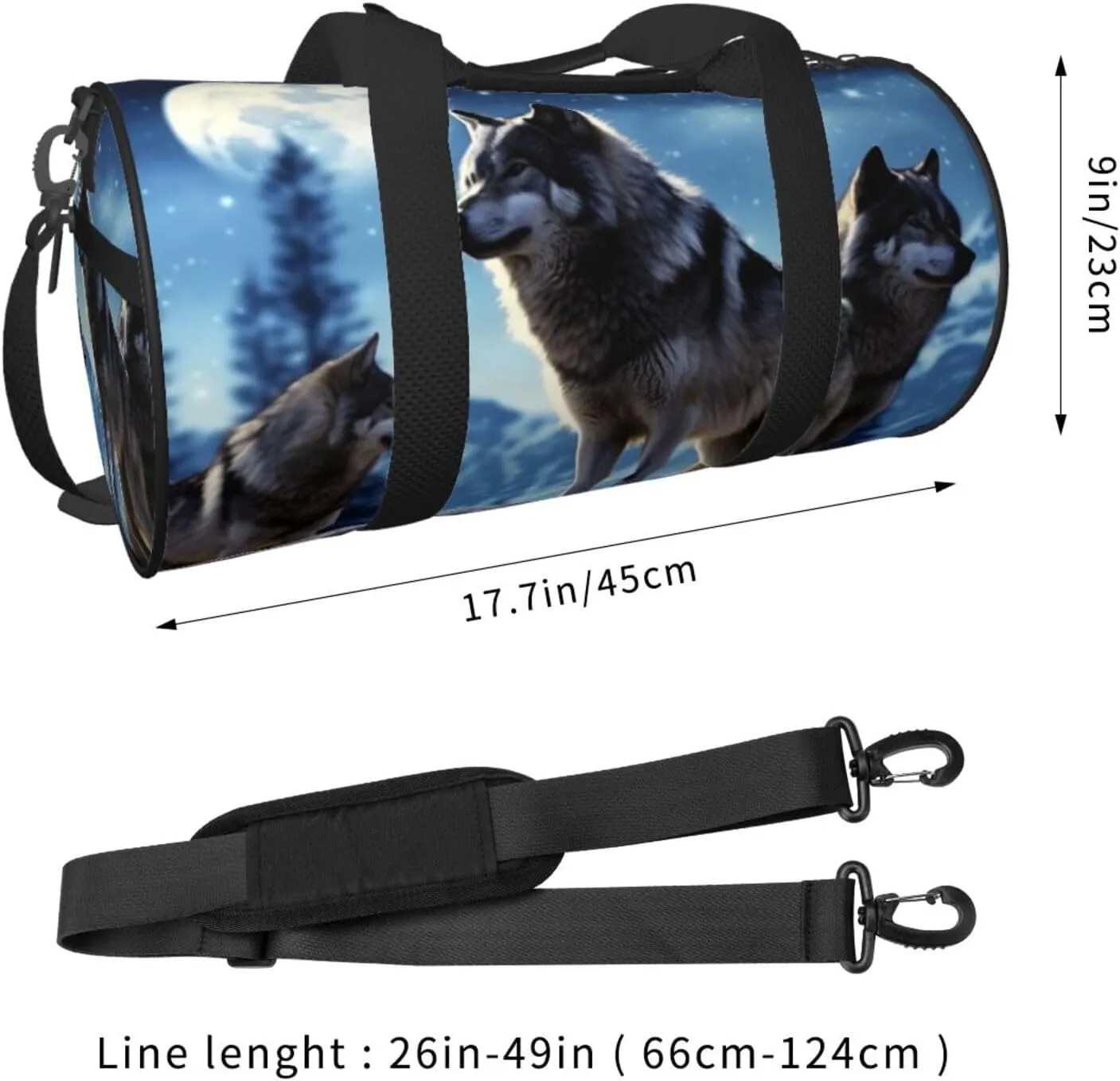 Travel Duffle Bag Weekender Bags For Men Women With Shoe Compartment Large Capacity Weekender Overnight Bag Wolfs Carry On Tote Bags Sport Gym Bag For Travel Yoga