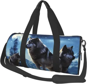 Travel Duffle Bag Weekender Bags For Men Women With Shoe Compartment Large Capacity Weekender Overnight Bag Wolfs Carry On Tote Bags Sport Gym Bag For Travel Yoga