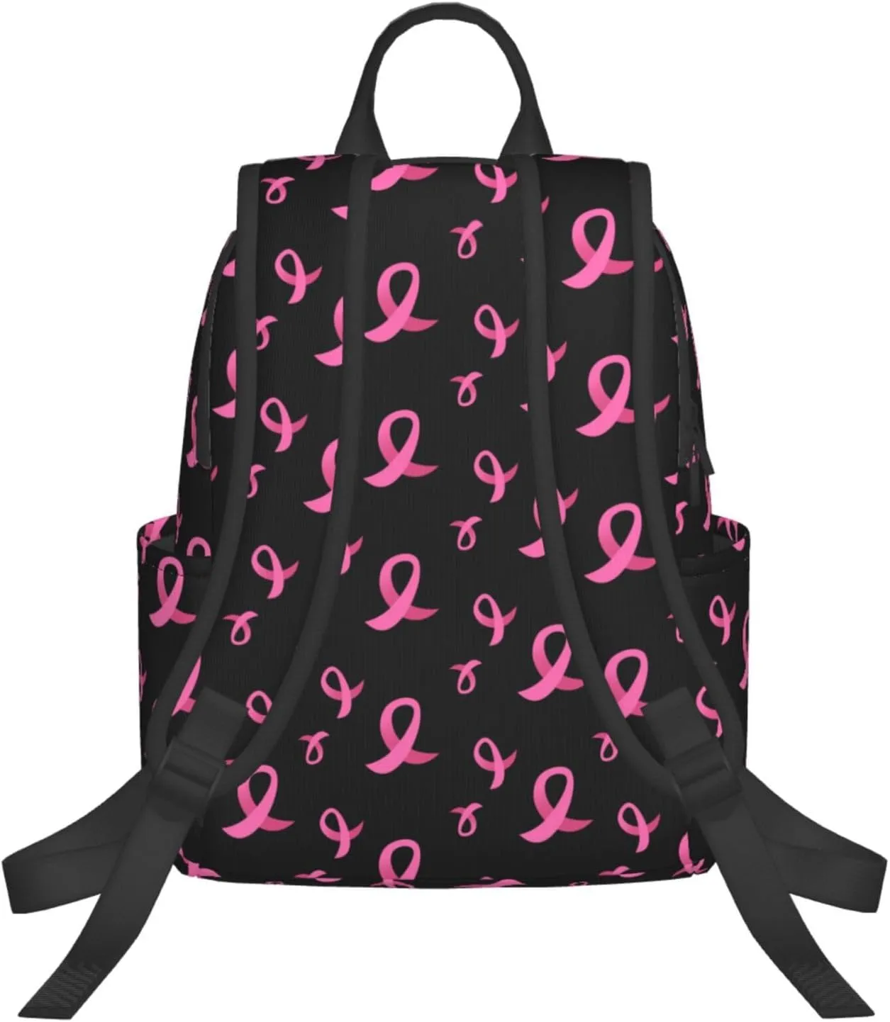 Travel Laptop Backpack Business Breast cancer awareness ribbons black College Computer Bag Gift for Men & Women