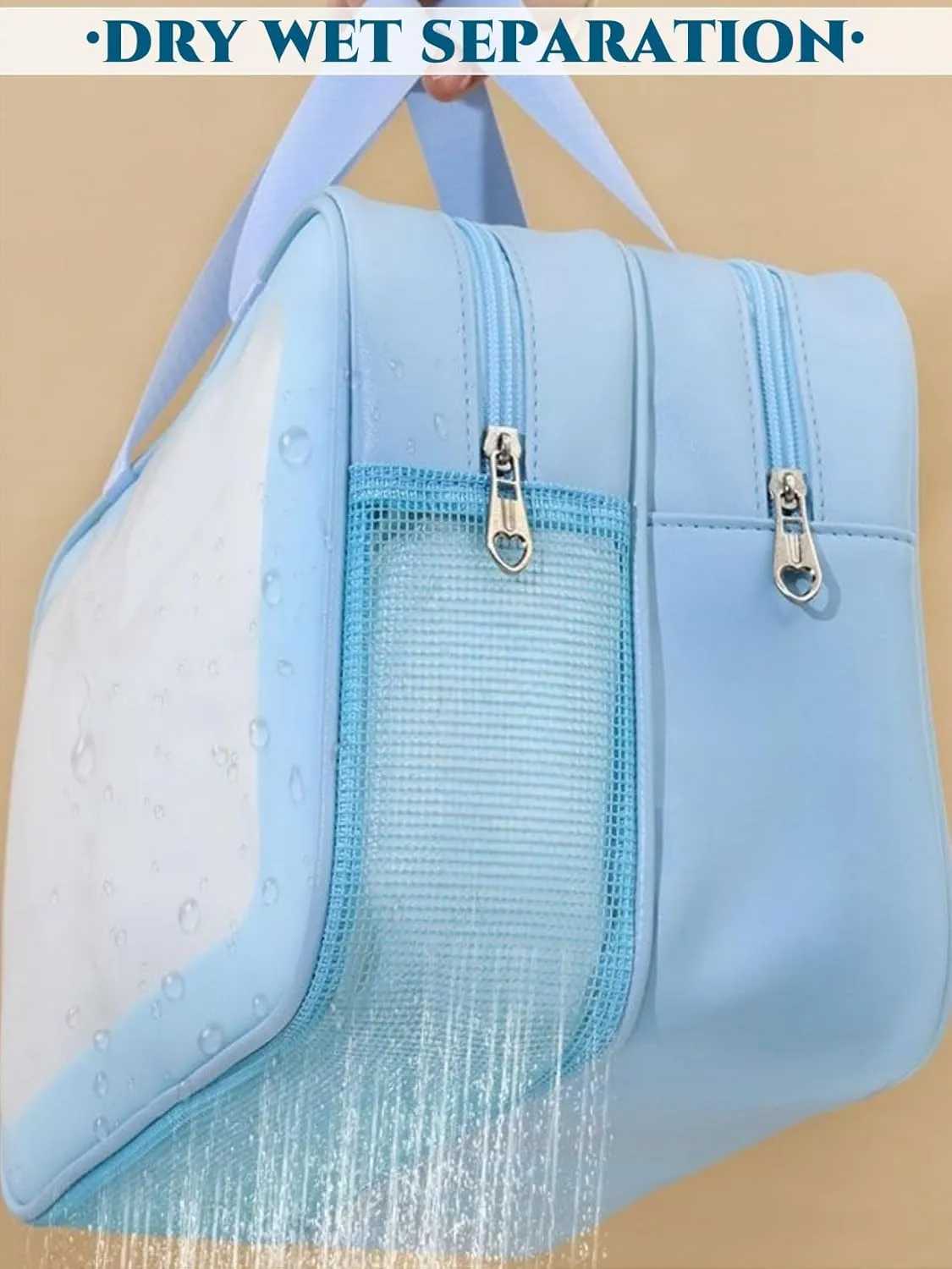 Travel Makeup Bag, Cosmetic Bag Make Up Organizer Case,Large Wide-open Pouch for Women Purse for Toiletries Accessories Brushes,Wash Bag (Blue)