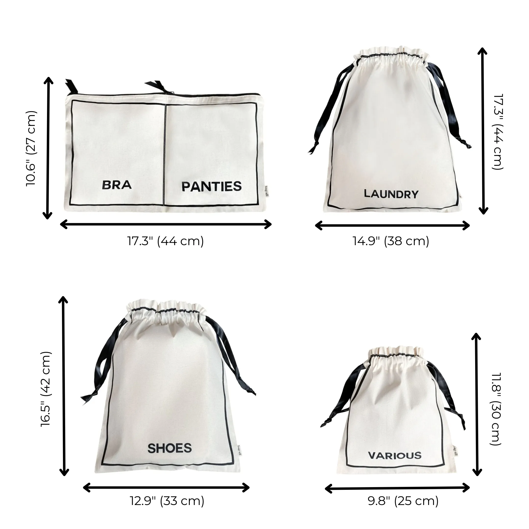 Travel Set, Packing Cubes & Bags – 8 pcs – Cream