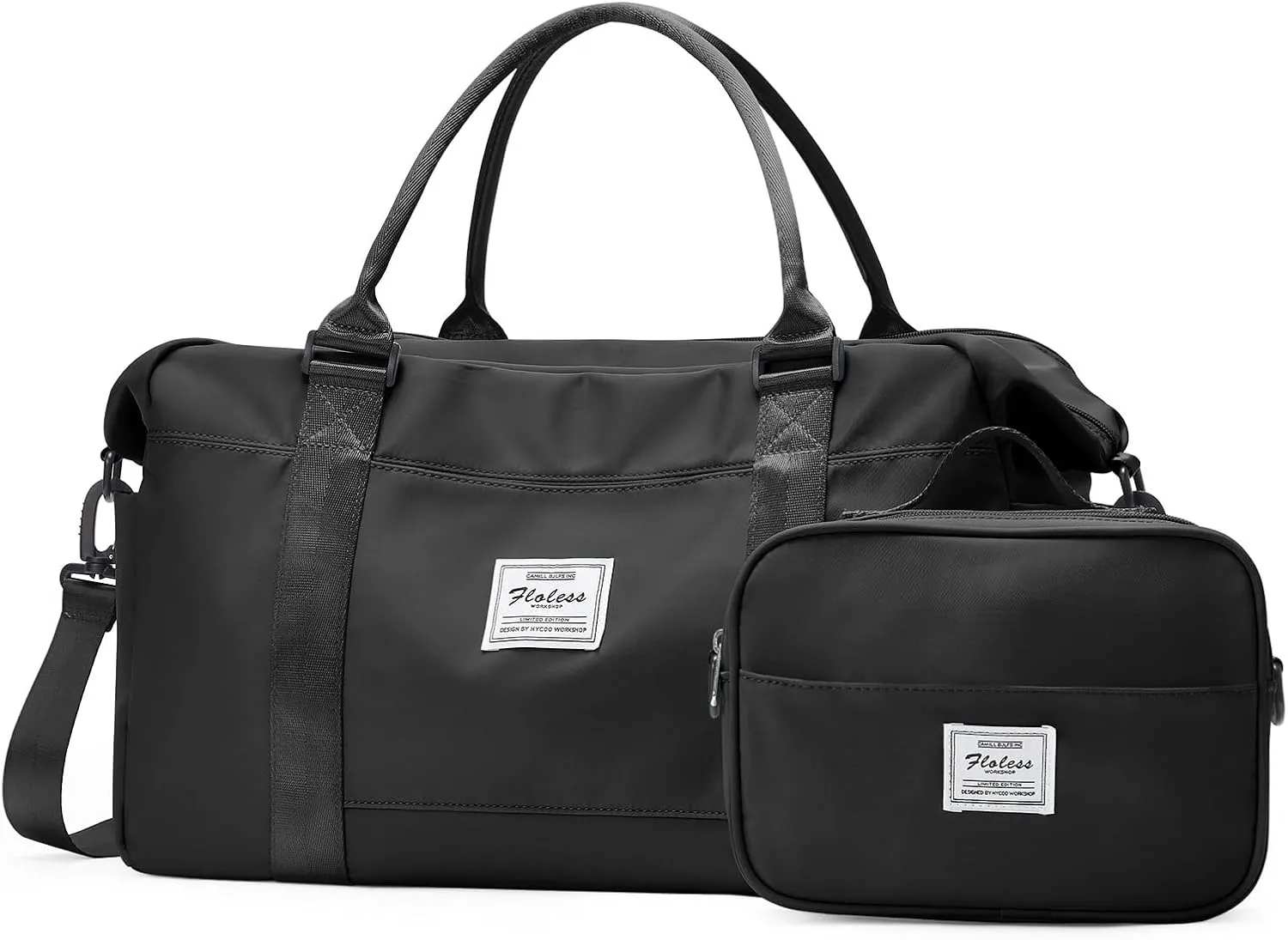 Travel Weekender Bag for Women,Travel Duffel Bag with Computer Compartment, Overnight Carry On Tote Bag with Trolley Sleeve for Weekend Travel Business Trip,Black