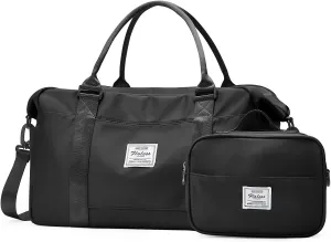 Travel Weekender Bag for Women,Travel Duffel Bag with Computer Compartment, Overnight Carry On Tote Bag with Trolley Sleeve for Weekend Travel Business Trip,Black