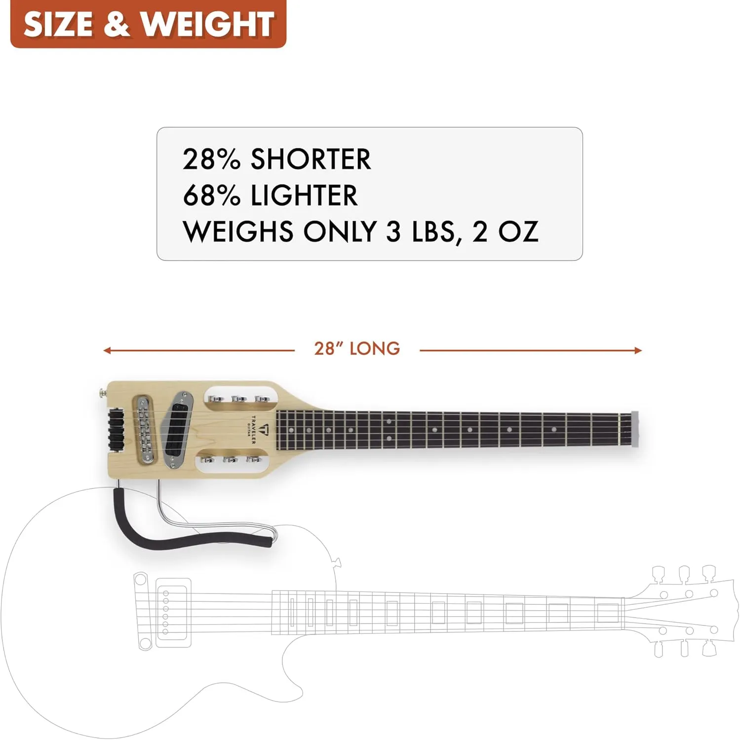 Traveler Guitar 6 String Solid-Body Electric, Right, Maple, (ULE MPS)