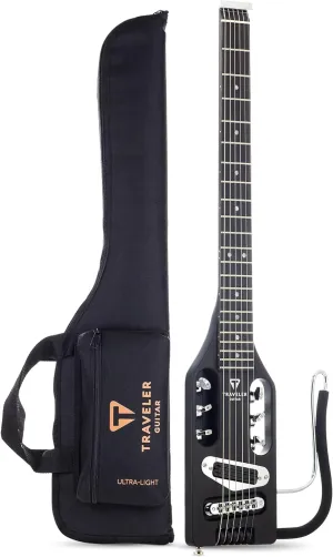 Traveler Guitar Ultra-Light 6 String Solid-Body Electric, Right, Matte Black, (ULE BKM)
