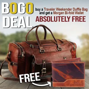 Traveler Weekender Duffle Bag   FREE Wallet