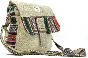 trendy large himalayan hemp handmade boho side shoulder bag, crossbody sidebag, messenger purse bag., White, Multicoloured