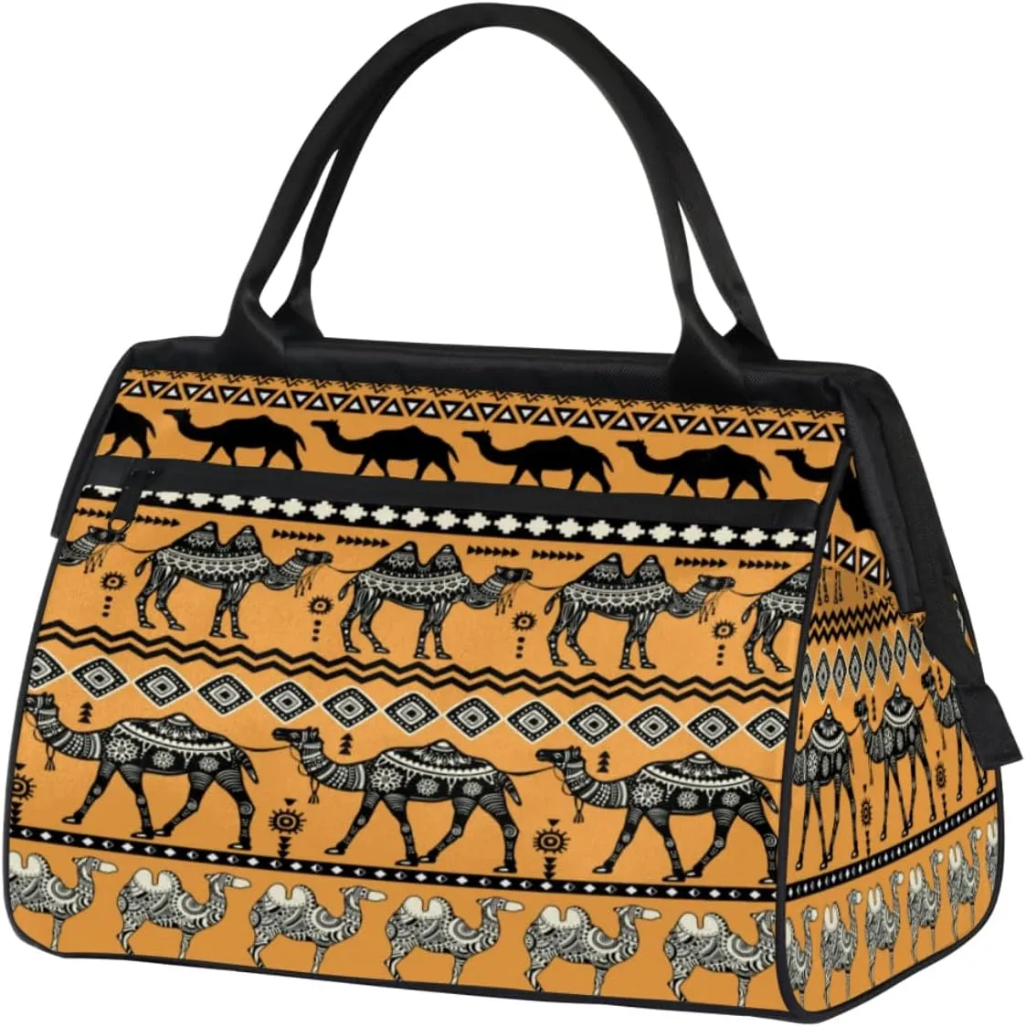 Tribal Camel Weekender Bags for Women 25L Small Travel Duffel Bag Teen Girl Camel Overnight Tote Bags Ladies Gym Duffle Carry On Bag