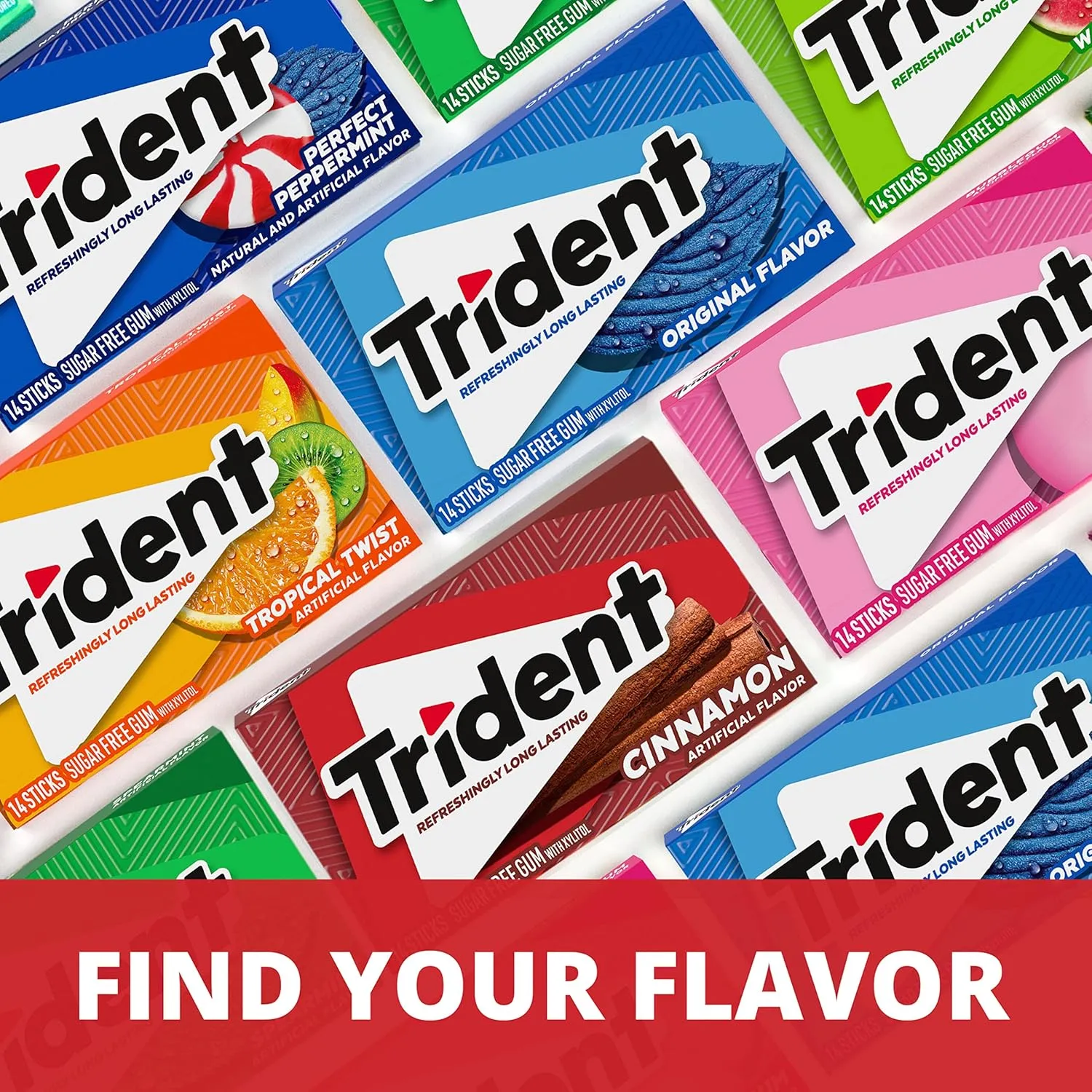 Trident Cinnamon Sugar Free Gum, 24 Packs of 14 Pieces (336 Total Pieces)