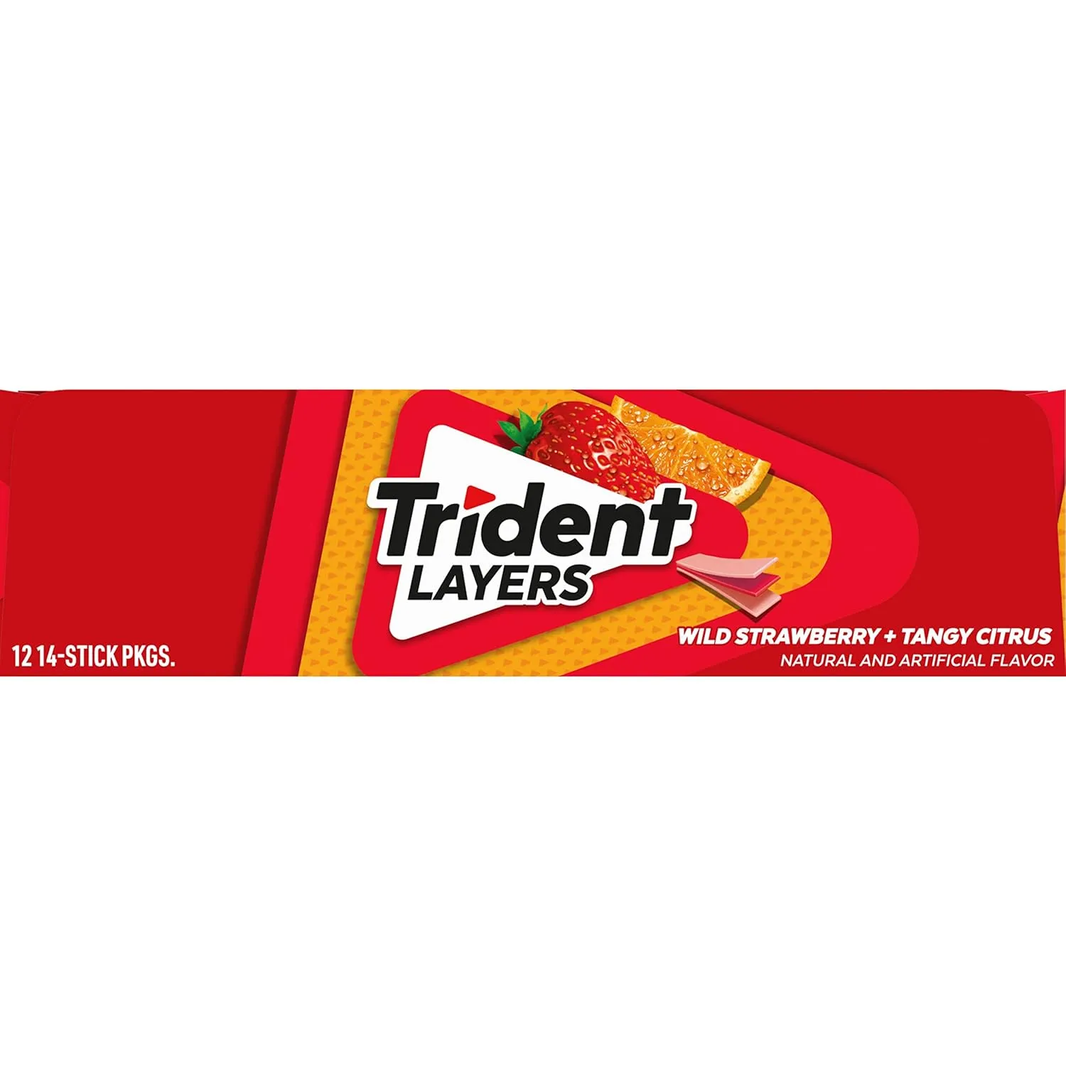 Trident Layers Strawberry & Citrus Sugar Free Gum, 12 Packs of 14 Pieces