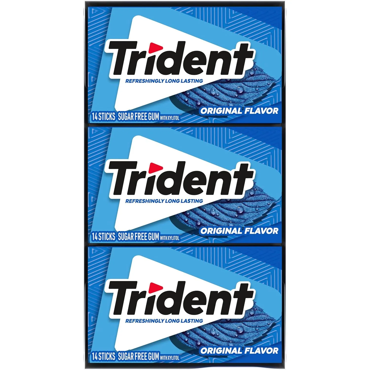 Trident Original Flavor Sugar Free Gum, 12 Packs of 14 Pieces (168 Total Pieces)