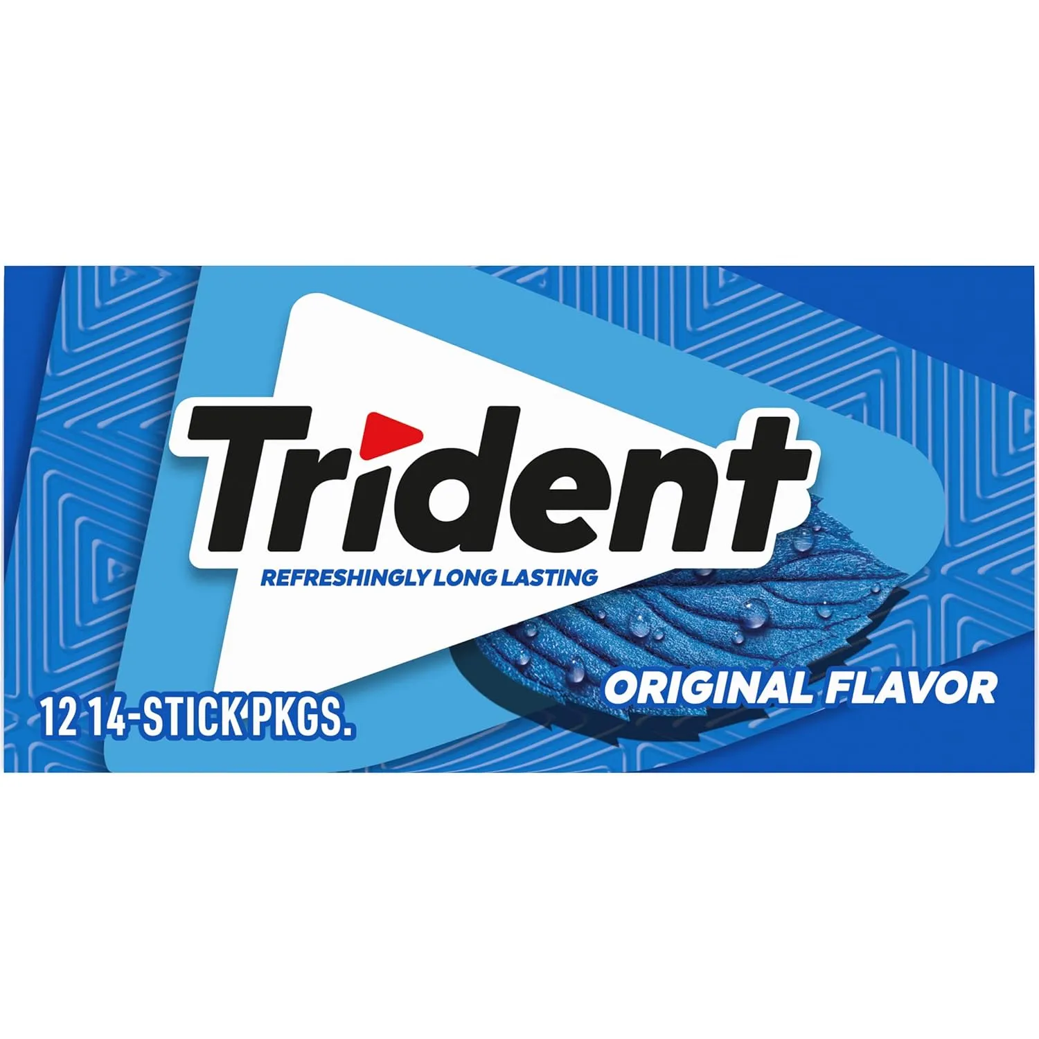 Trident Original Flavor Sugar Free Gum, 12 Packs of 14 Pieces (168 Total Pieces)