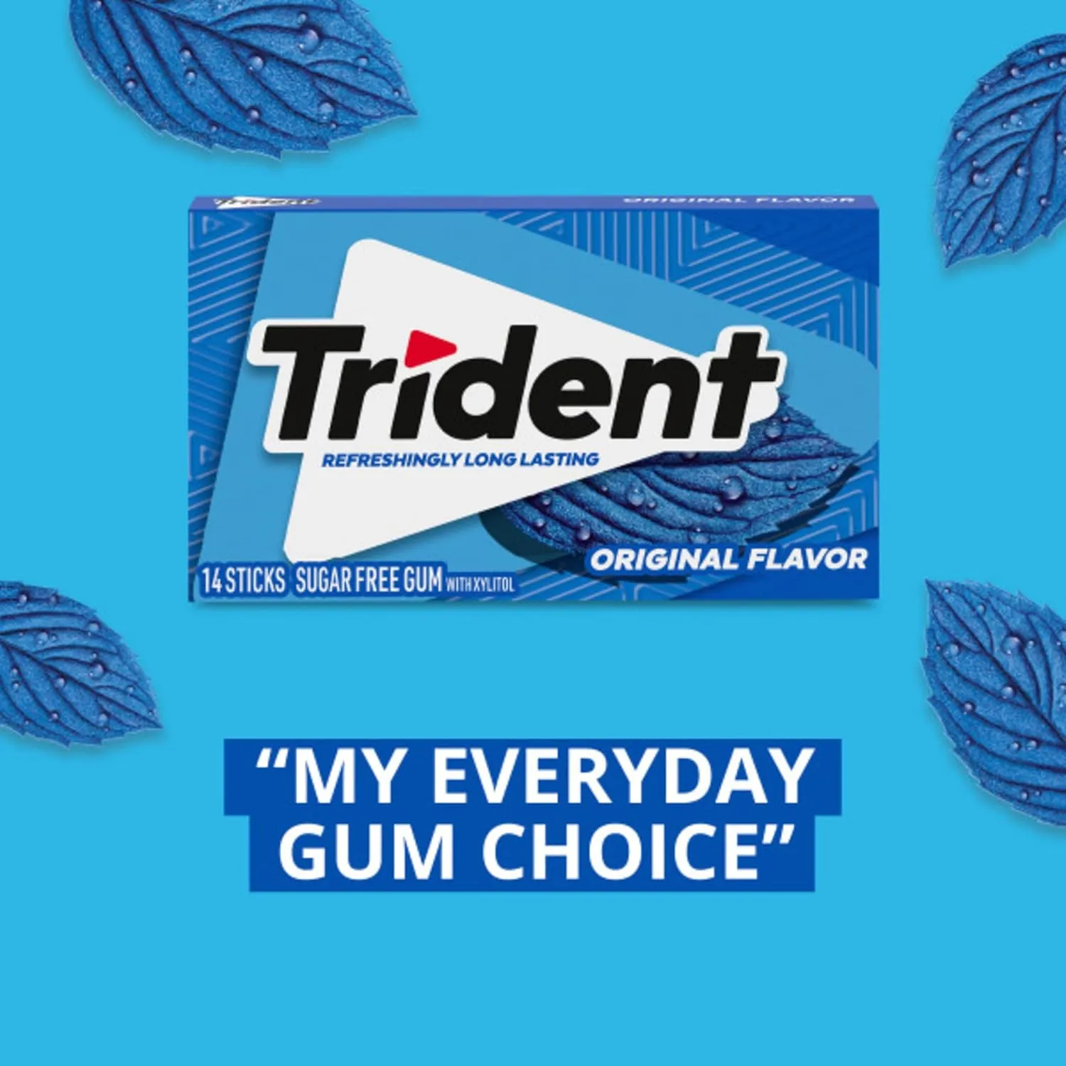Trident Original Flavor Sugar Free Gum, 12 Packs of 14 Pieces (168 Total Pieces)