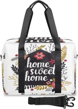 Tropic Floral Quote Home Weekender Bag, Waterproof Travel Duffel Bags, Overnight Bags for Women, Duffel Bag with Trolley Sleeve, for Men Travel Business Gym Gift