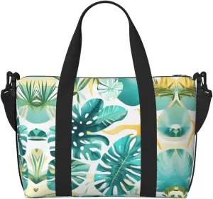 Tropical beach plant theme Duffel Bags for Traveling - Lightweight Personal Item Travel Bags for Women, Gym Bags for Men