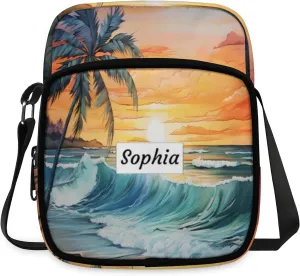 TropicalLife Personalized Crossbody Bag for Women Men Custom Name Messenger Bags