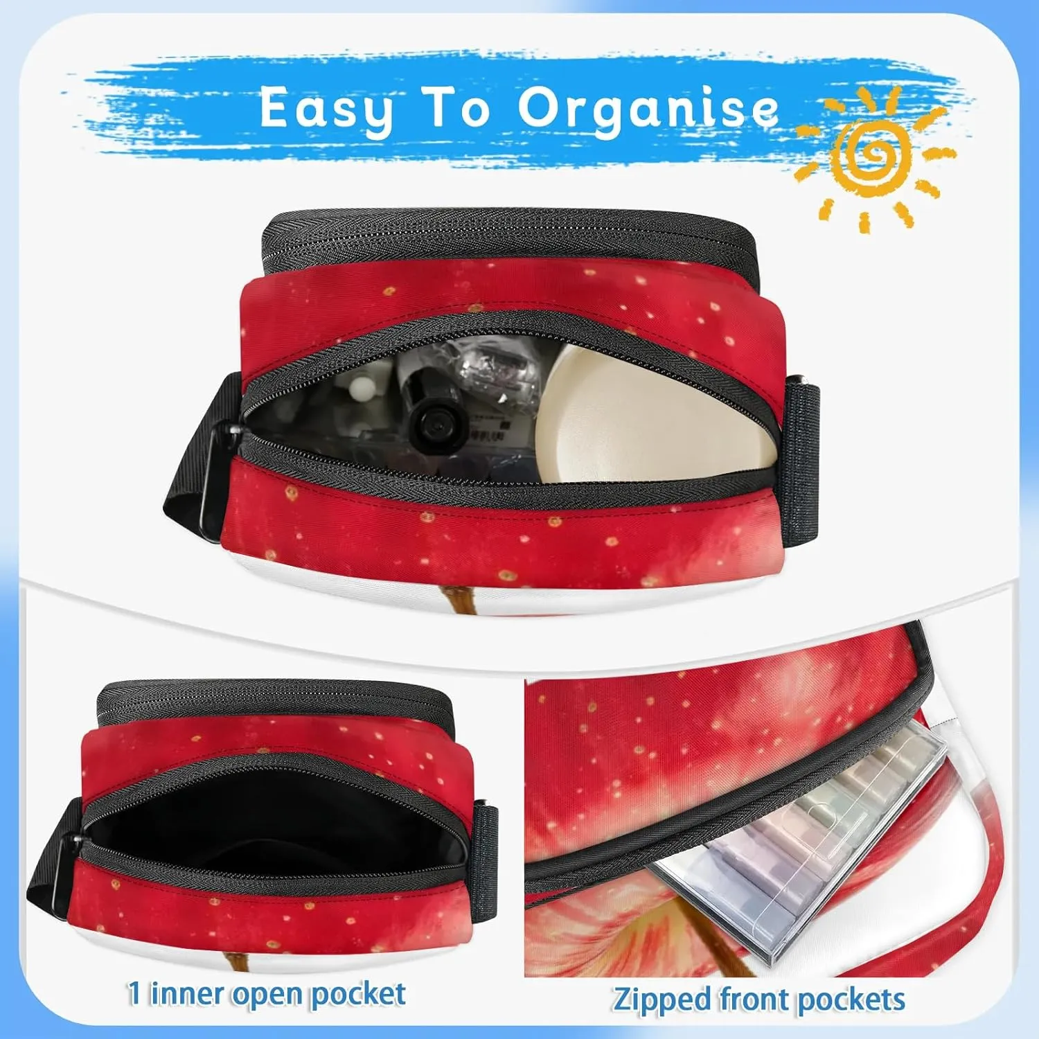 TropicalLife Personalized Crossbody Bag for Women Men Custom Name Messenger Bags