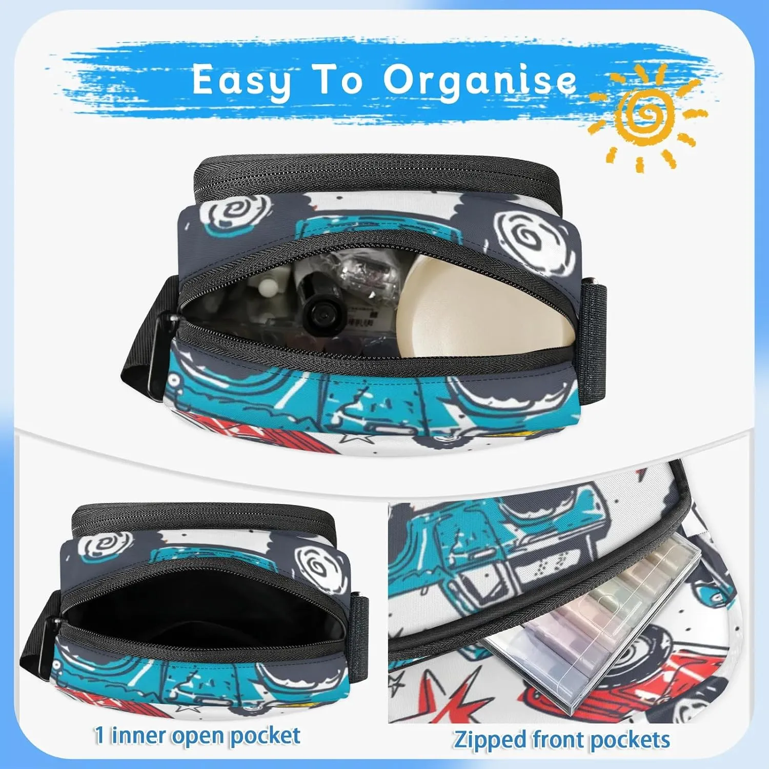 TropicalLife Personalized Crossbody Bag for Women Men Custom Name Messenger Bags
