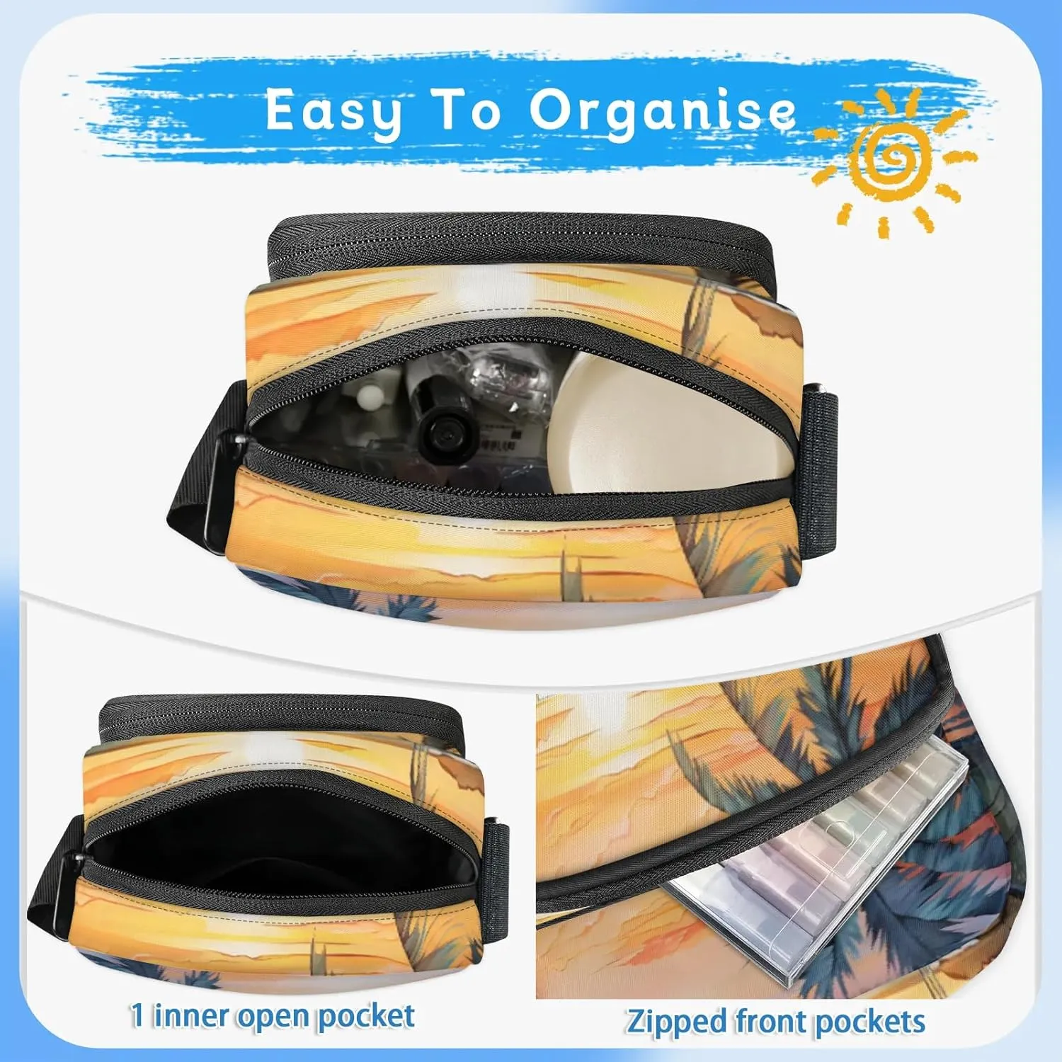TropicalLife Personalized Crossbody Bag for Women Men Custom Name Messenger Bags