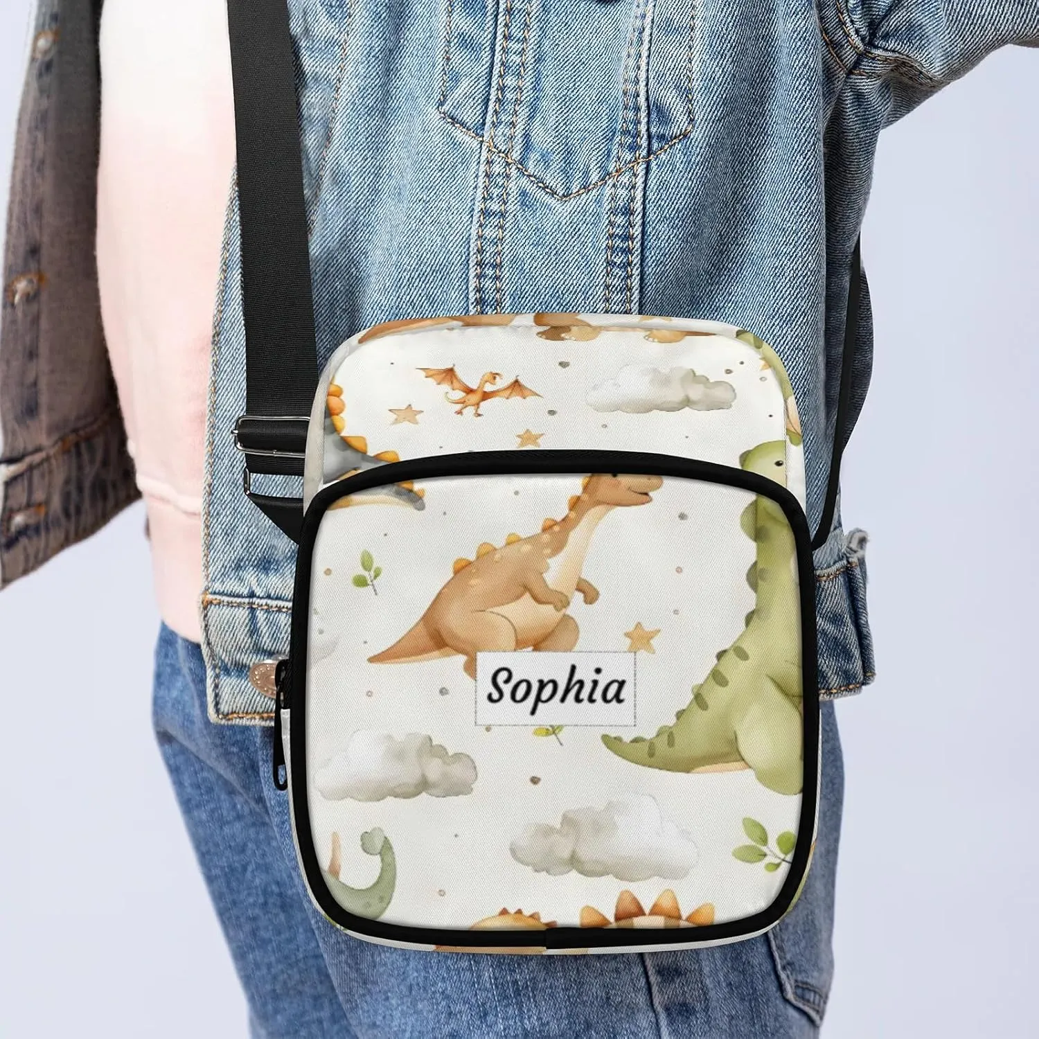 TropicalLife Personalized Crossbody Bag for Women Men Custom Name Messenger Bags