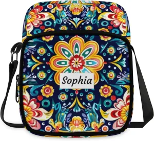 TropicalLife Personalized Crossbody Bag for Women Men Custom Name Messenger Bags