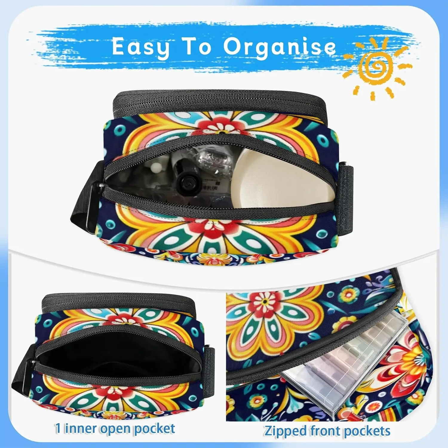 TropicalLife Personalized Crossbody Bag for Women Men Custom Name Messenger Bags