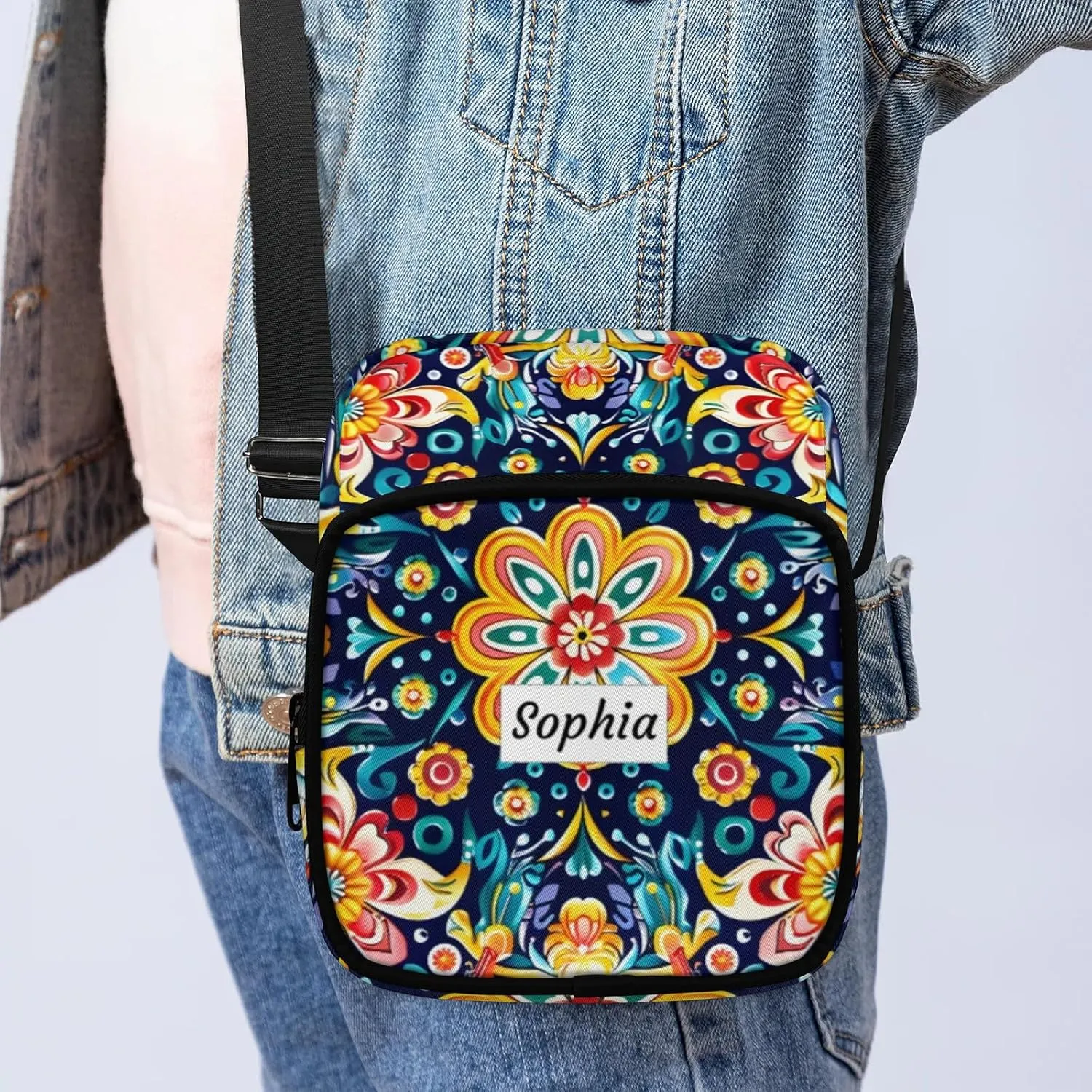 TropicalLife Personalized Crossbody Bag for Women Men Custom Name Messenger Bags