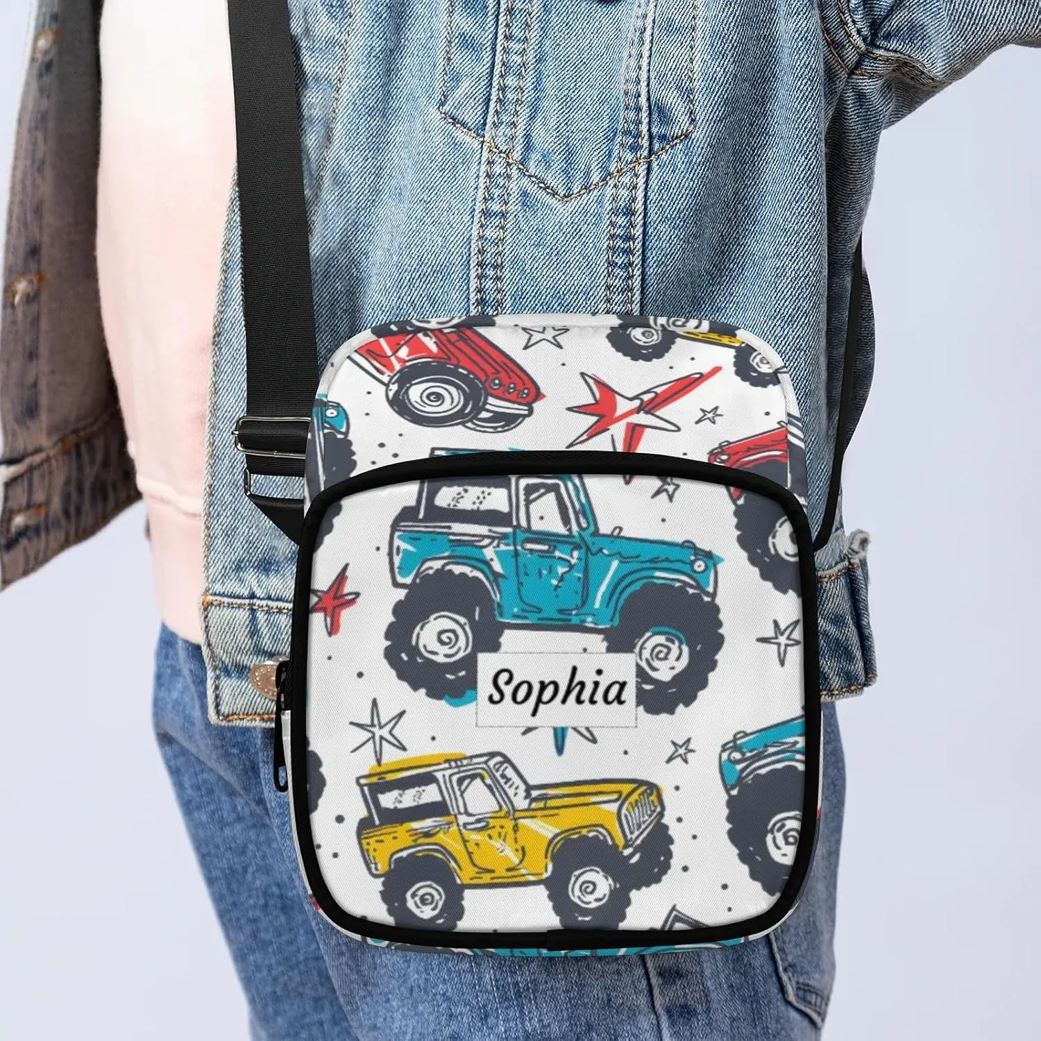 TropicalLife Personalized Crossbody Bag for Women Men Custom Name Messenger Bags