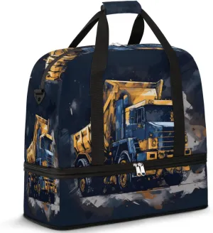 Truck Car Foldable Travel Duffel Bag Overnight Weekender Bag with Shoes Compartment Sports Gym Bag for Men Women
