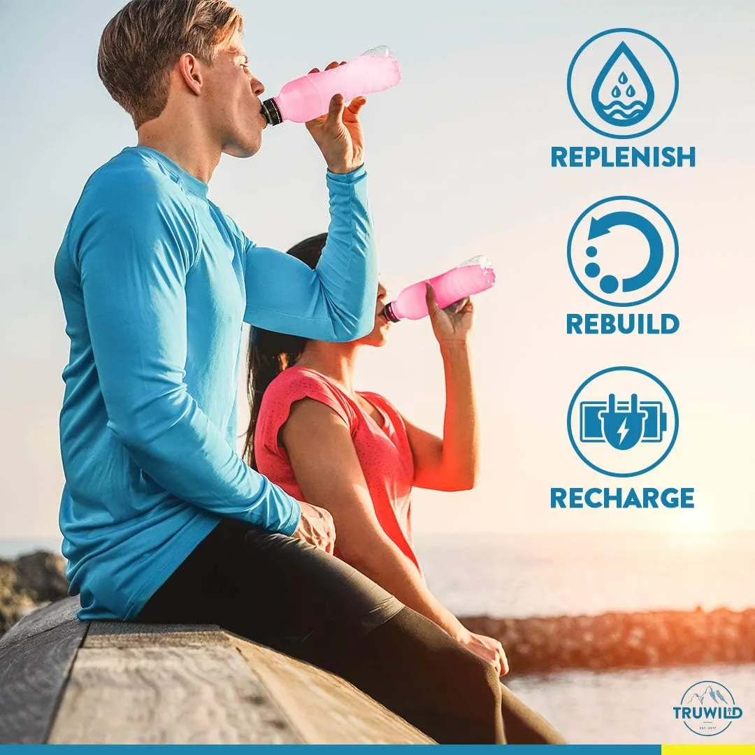 TruWild Natural Hydration Powder with Zero Sugar, Vegan Electrolytes   Amino Acids, Recovery Drink for Everyday Use, Post Workout Muscle Support Supplement with Magnesium (Passionfruit Guava)