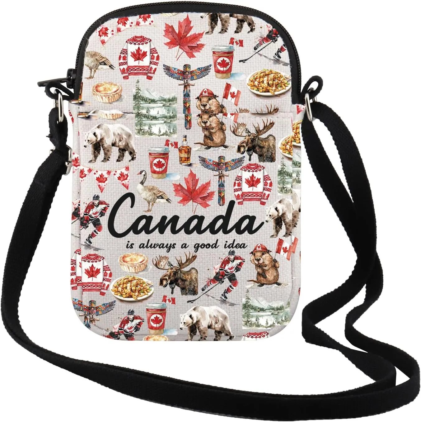 TSOTMO Canada Gift Canada Lover Gift Canada Vacation Gift Canada Is Always a Good Idea Crossbody Bag Canada Traveler