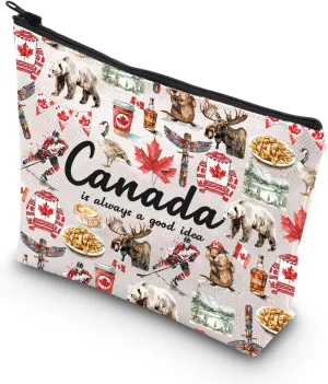 TSOTMO Canada Gift Canada Lover Gift Canada Vacation Gift Canada is always a good idea Makeup Bag Canada Traveler (Canada is bag)