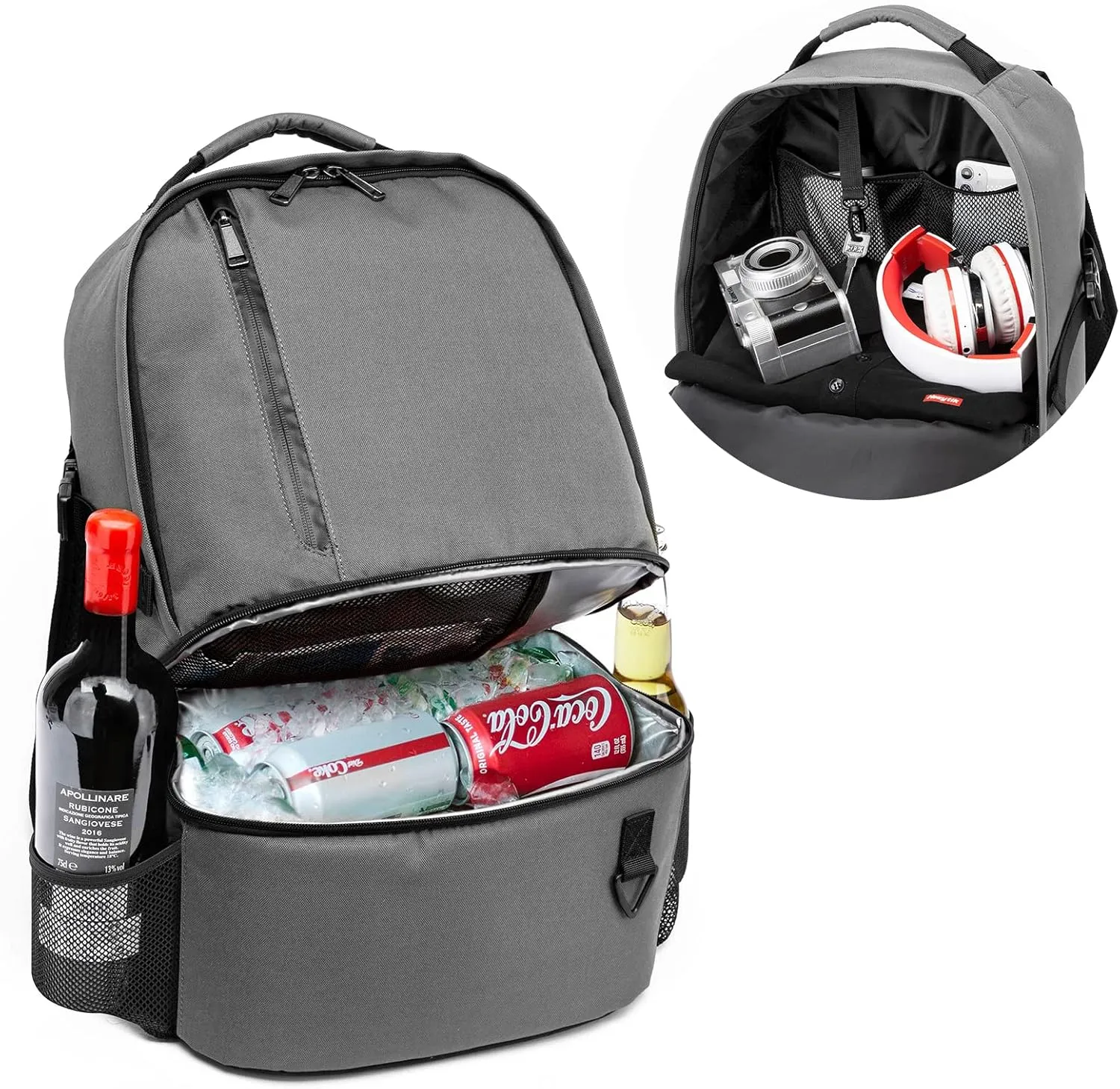 TUGUAN Insulated Cooler Backpack 38/42 Cans Double Deck Leakproof Lightweight Soft Lunch Backpack Small Cooler Bag Beach Picnic