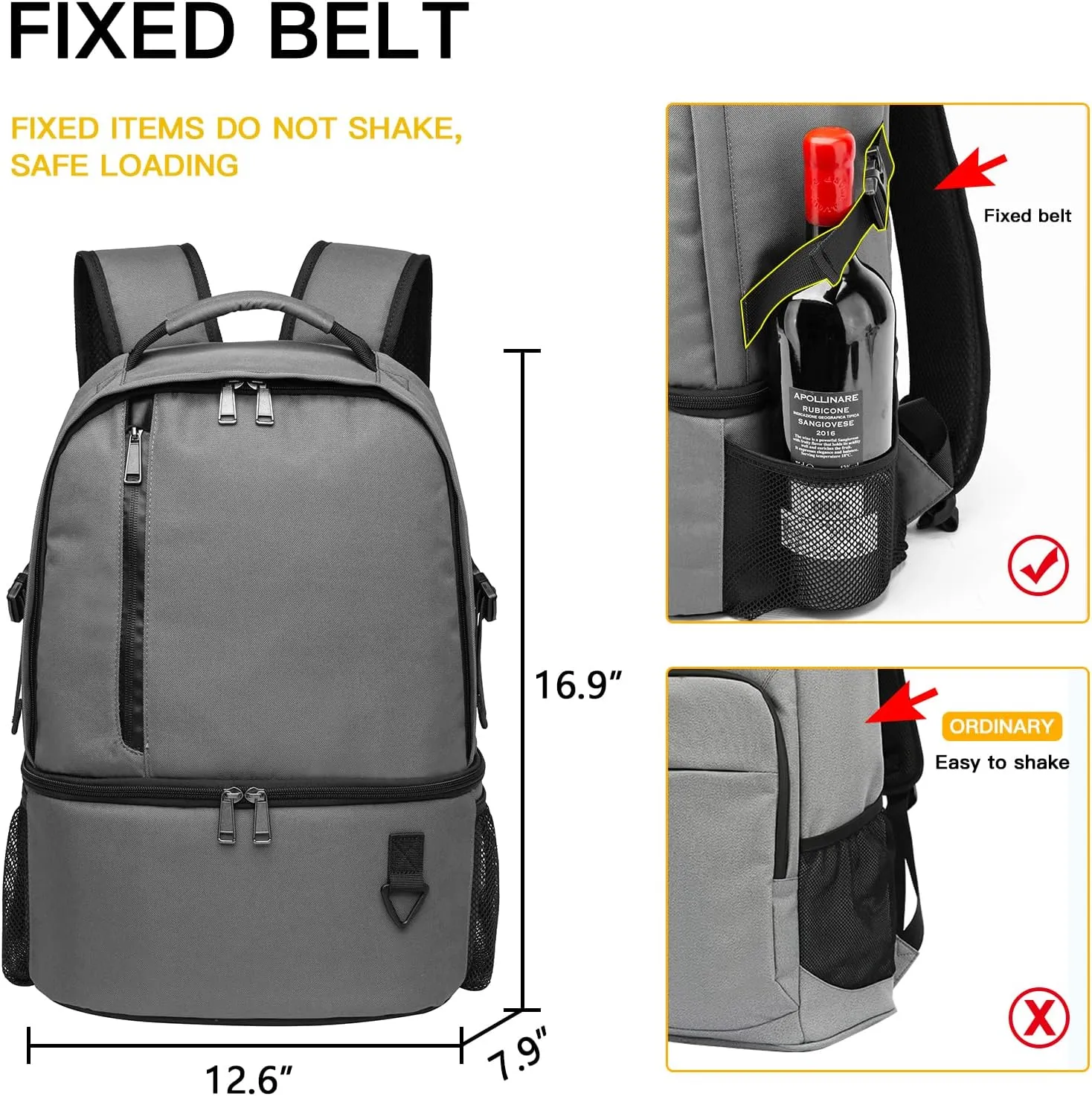 TUGUAN Insulated Cooler Backpack 38/42 Cans Double Deck Leakproof Lightweight Soft Lunch Backpack Small Cooler Bag Beach Picnic