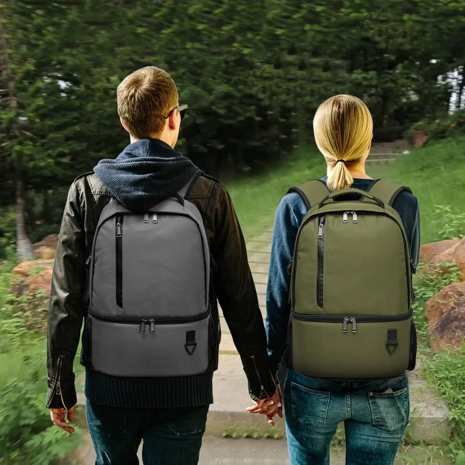 TUGUAN Insulated Cooler Backpack 38/42 Cans Double Deck Leakproof Lightweight Soft Lunch Backpack Small Cooler Bag Beach Picnic