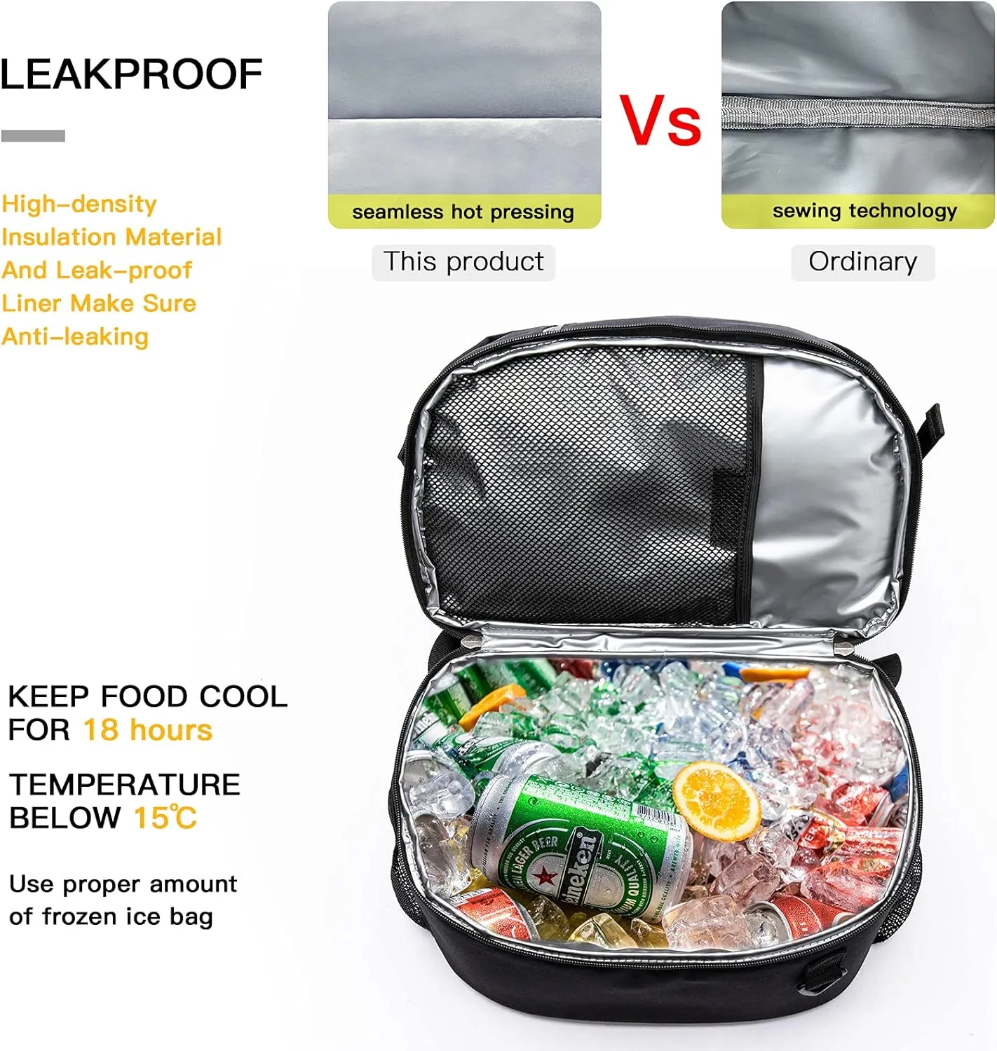 TUGUAN Insulated Cooler Backpack 38/42 Cans Double Deck Leakproof Lightweight Soft Lunch Backpack Small Cooler Bag Beach Picnic