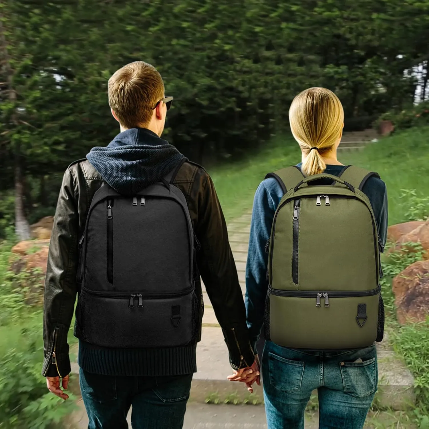 TUGUAN Insulated Cooler Backpack 38/42 Cans Double Deck Leakproof Lightweight Soft Lunch Backpack Small Cooler Bag Beach Picnic