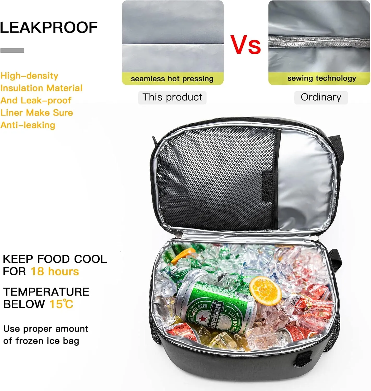 TUGUAN Insulated Cooler Backpack 38/42 Cans Double Deck Leakproof Lightweight Soft Lunch Backpack Small Cooler Bag Beach Picnic